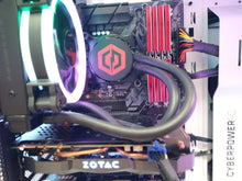 Load image into Gallery viewer, CyberPowerPC Gaming PC i7-8700K 32GB 500GB SSD + 1TB HDD GeForce GTX 1080 Win11 Liquid Cool