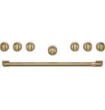 Load image into Gallery viewer, Café CXPR6HKPTCG Handle and Knob Kit for Café Range and Cooktops - Brushed Brass