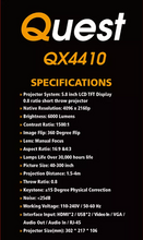 Load image into Gallery viewer, Quest QX Series QX4410 4K Laser Technology Android Smart Projector