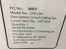 Load image into Gallery viewer, Harbor Breeze CPK1261 Lake Placido 52" Black Iron Ceiling Fan 451824