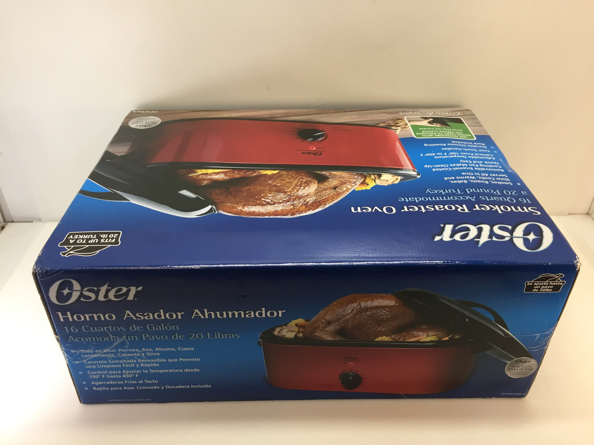 Oster 16Quart Smoker Roaster Oven Red Smoke NT Electronics NT