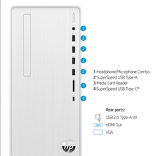 Load image into Gallery viewer, HP Pavilion TP01-3016 Desktop Computer Intel i5-12400 12GB 256GB SSD Windows 11