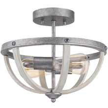 Load image into Gallery viewer, Progress Lighting Keowee 2-Light Galvanized Semi-Flush Mount P350138-141