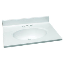 Load image into Gallery viewer, Design House 551267 Cultured Marble Vanity Top 25" W in White with Solid White
