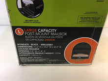Load image into Gallery viewer, Gibraltar WM16KB01 Wyngate Locking Post-Mount Mailbox in Black