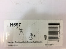 Load image into Gallery viewer, Delta H697 Pair of Cassidy Metal Lever Handles for Roman Tub Faucet in Chrome