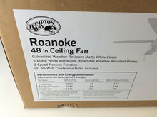 Load image into Gallery viewer, Hampton Bay YG216-MWH Roanoke 48 in. White Ceiling Fan with Light 162537