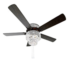 Load image into Gallery viewer, River of Goods Bohemian Pierced Metal 52" Clear Crystal LED Ceiling Fan 20061