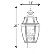 Load image into Gallery viewer, Progress Lighting New Haven 3-Light Outdoor Black Post Lamp P6433-31