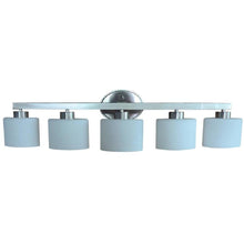 Load image into Gallery viewer, Allen + Roth Merington 5-Light Brushed Nickel Vanity Light Bar VBS271-5BNK