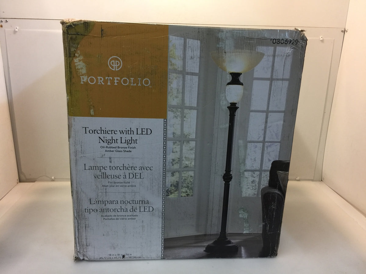 Portfolio FLT02BZ 74 Oil Rubbed Bronze 4 way Torchiere Floor Lamp 806