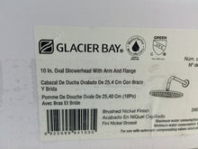 Load image into Gallery viewer, Glacier Bay HD58308-0504 1-Spray 10 in. Oval Fixed Shower Head Brushed Nickel