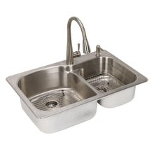 Load image into Gallery viewer, Glacier Bay VT3322G2 Dual Mount Stainless Steel 33" 2-Hole Double Bowl Sink
