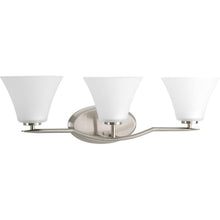 Load image into Gallery viewer, Progress Lighting P2006-09 Bravo 3-Light Brushed Nickel Vanity Fixture