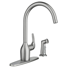 Load image into Gallery viewer, MOEN 87735SRS Essie 1-Handle Standard Sprayer Kitchen Faucet Stainless