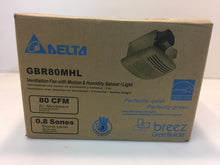 Load image into Gallery viewer, Delta Breez GreenBuilder Series 80 CFM Light Ceiling Bath Exhaust Fan GBR80MHL