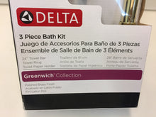 Load image into Gallery viewer, Delta 138285 Greenwich 3-Piece Bathroom Set Tower Ring Paper Holder Tower Bar