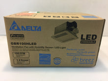 Load image into Gallery viewer, Delta GBR100HLED Breez GreenBuilder Series 100CFM Ceiling Bathroom Exhaust Fan
