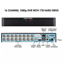 Load image into Gallery viewer, Night Owl 16-Channel 1TB HDD DVR Wired 10-Camera 1080p Spotlight Security System