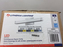 Load image into Gallery viewer, Lithonia Lighting FMVCSLS 2 ft. Chrome LED Contemporary Square Vanity Light