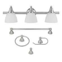 Load image into Gallery viewer, Globe Electric 5-Piece Estorial Brushed Steel All-In-One Bath Set 50700