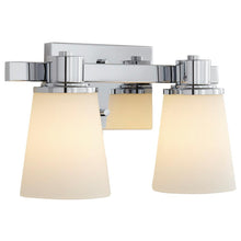 Load image into Gallery viewer, Home Decorators 2-Light Chrome Bath Vanity Light Bell Shaped Etched Glass 15342