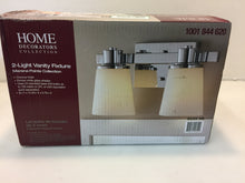 Load image into Gallery viewer, Home Decorators 2-Light Chrome Bath Vanity Light Bell Shaped Etched Glass 15342