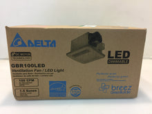 Load image into Gallery viewer, Delta GBR100LED Breez GreenBuilder Series 100 CFM Ceiling Bathroom Exhaust Fan
