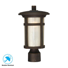 Load image into Gallery viewer, Home Decorators Round Craftsman Dark Rubbed Bronze Post Mount Lantern 23136