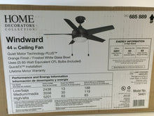 Load image into Gallery viewer, Home Decorators Collection 54401 Windward 44" LED Orange Ceiling Fan 685889