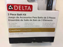 Load image into Gallery viewer, Delta Crestfield 3-Piece Bathroom Set Tower Ring Paper Holder Tower Bar Bronze