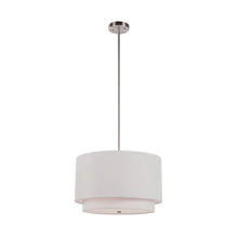 Load image into Gallery viewer, Trans Globe Cabernet 3-Light Brushed Nickel Pendant with Ivory Shade PND-802IV