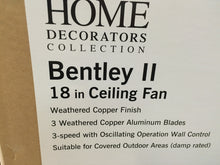 Load image into Gallery viewer, HDC AL14-WC Bentley II 18" Weathered Copper Oscillating Ceiling Fan 734724