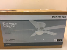 Load image into Gallery viewer, Hugger AL383LED-WH 52 in. LED Indoor White Ceiling Fan with Light Kit 1002269803
