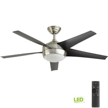 Load image into Gallery viewer, Home Decorators Windward IV 52 in. LED Indoor Brushed Nickel Ceiling Fan 26663