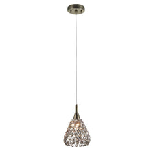 Load image into Gallery viewer, Home Decorators 16889 1-Light Antique Bronze Mini Pendant Cognac Crystal Shade