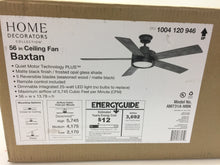Load image into Gallery viewer, Home Decorators Baxtan 56 in. LED Matte Black Ceiling Fan AM731A-MBK