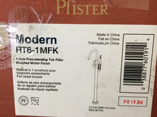 Load image into Gallery viewer, Pfister RT6-1MFK Modern 2-Handle Free Standing Roman Tub Faucet Brushed Nickel