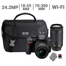 Load image into Gallery viewer, Nikon D5600 24.2mp CMOS Wi-Fi DSLR Camera with 18-55mm, 70-300mm lens Bundle