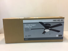 Load image into Gallery viewer, Hugger 52 in. LED Indoor Black Ceiling Fan AL383LED-BK 1002493483