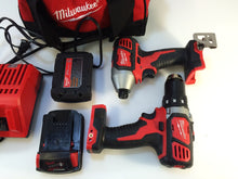 Load image into Gallery viewer, Milwaukee 2691-22 M18 18V Li-Ion Cordless Drill Driver/Impact Driver Combo Kit