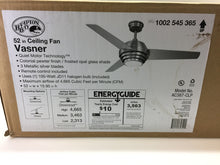Load image into Gallery viewer, Hampton Bay Vasner 52" Indoor Colonial Pewter Ceiling Fan with Remote AC387-CLP
