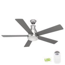 Load image into Gallery viewer, Hampton Bay Cobram 48 in. LED Indoor Nickel Ceiling Fan CF548KR-160 BN