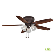 Load image into Gallery viewer, Hampton Bay Chastain II 52" LED Oil Rubbed Bronze Ceiling Fan YG394-3L-ORB