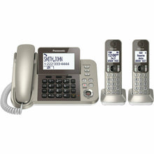 Load image into Gallery viewer, Panasonic KX-TGF352N Corded Cordless Phone 2-Handsets Champagne Gold