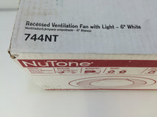 Load image into Gallery viewer, NuTone 744NT 70 CFM Ceiling Exhaust Fan with Recessed Light 6" White