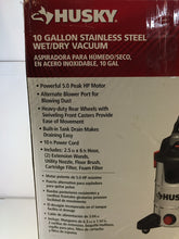 Load image into Gallery viewer, Husky 8111011 10 Gal. Stainless Steel Wet/Dry Vacuum