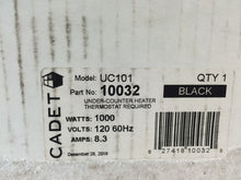 Load image into Gallery viewer, Cadet UC101B Perfectoe 1,000W 120V Fan-Forced Under-Cabinet Heater, Black