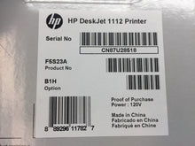 Load image into Gallery viewer, HP DeskJet 1112 Printer