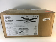 Load image into Gallery viewer, Hampton Bay AG524-FB Glendale 52" Flemish Brass Ceiling Fan w Light Kit 758727